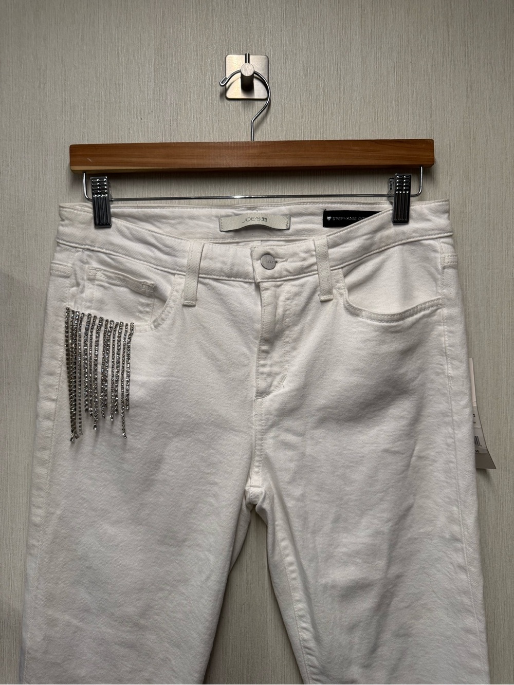 NWT Joe's Jeans x Stephanie Gottlieb The Lara Rhinestone Fringe Jeans, Size 29 - Picture 3 of 11